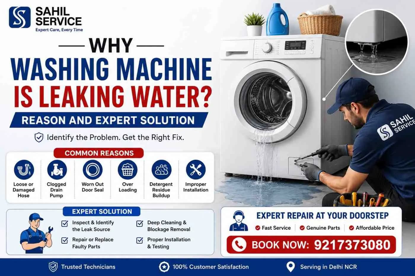 Why Washing Machine Is Leaking Water? Reason and Expert Solution