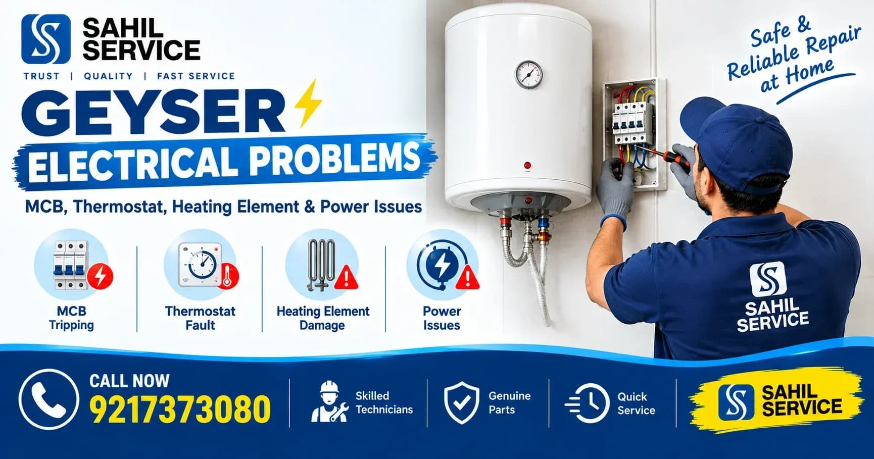 Geyser Electrical Problems – MCB, Thermostat, Heating Element & Power Issues