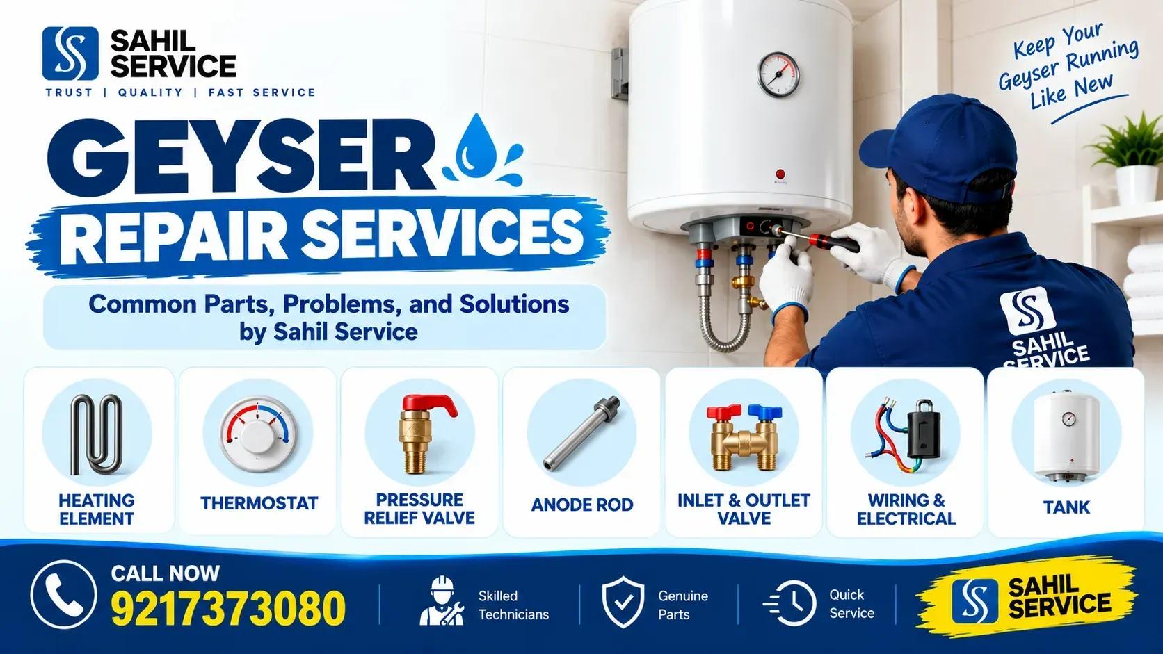 Geyser Repair Services: Common Parts, Problems, and Solutions by Sahil Service