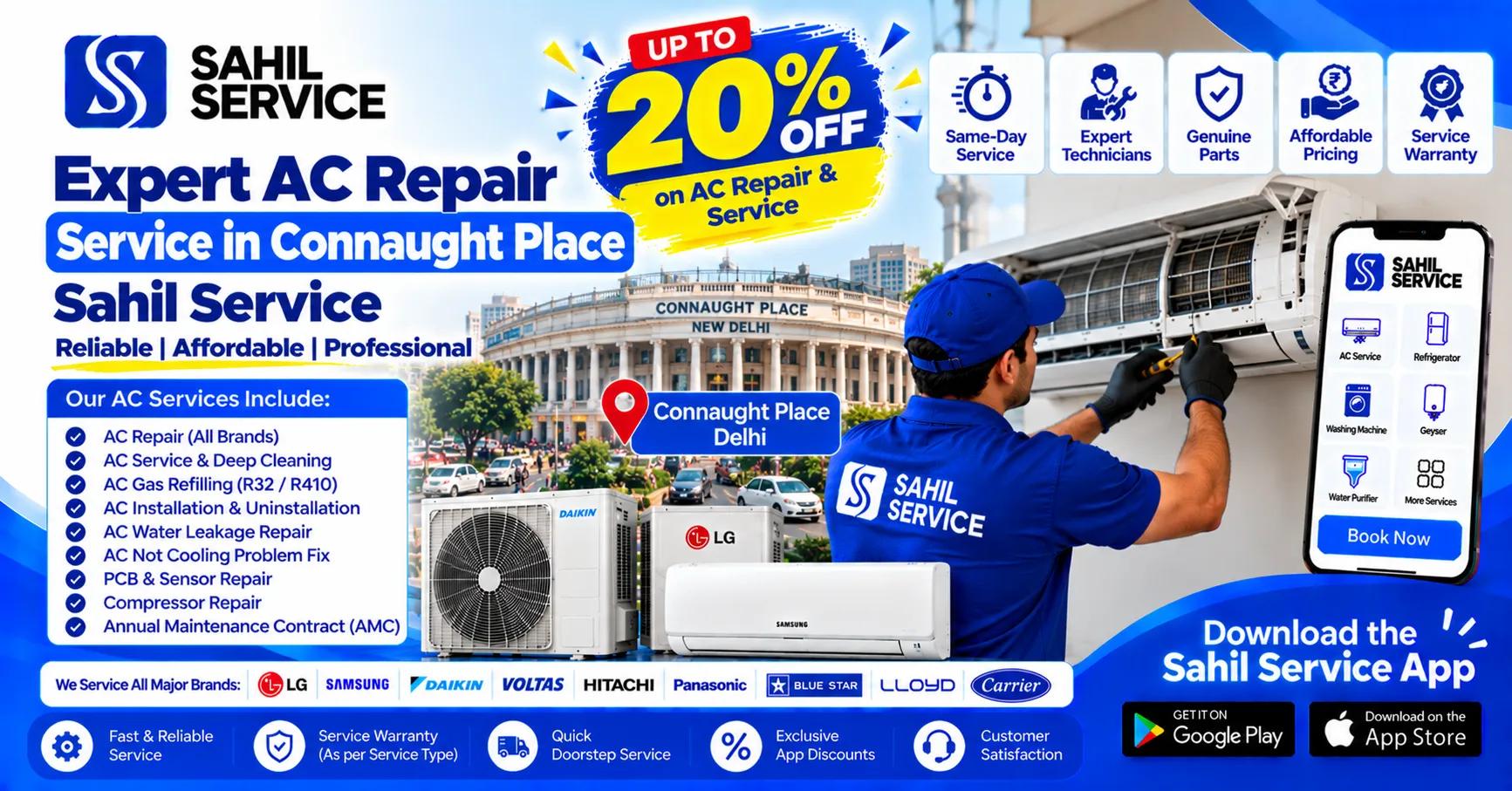 Expert AC Repair Service in Connaught Place | Sahil Service