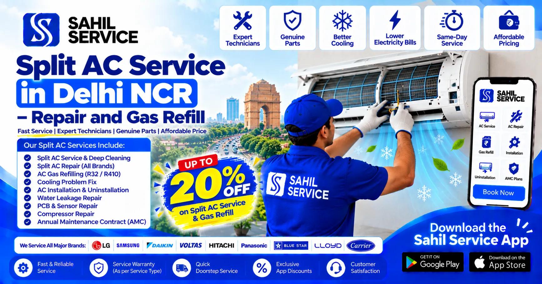 Split AC Service in Delhi NCR – Repair and Gas Refill