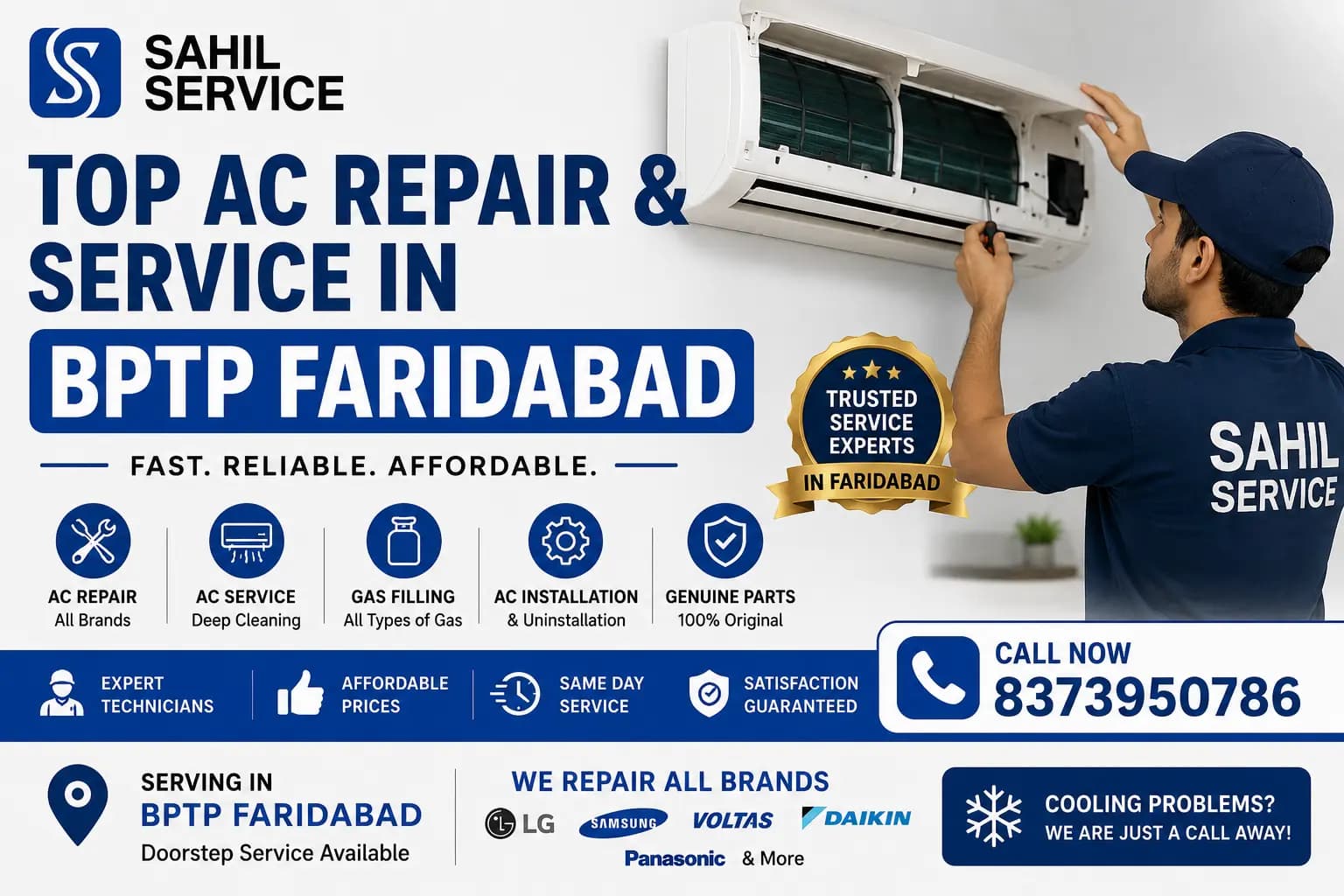 Expert AC Repair Service in BPTP Faridabad | Sahil Service