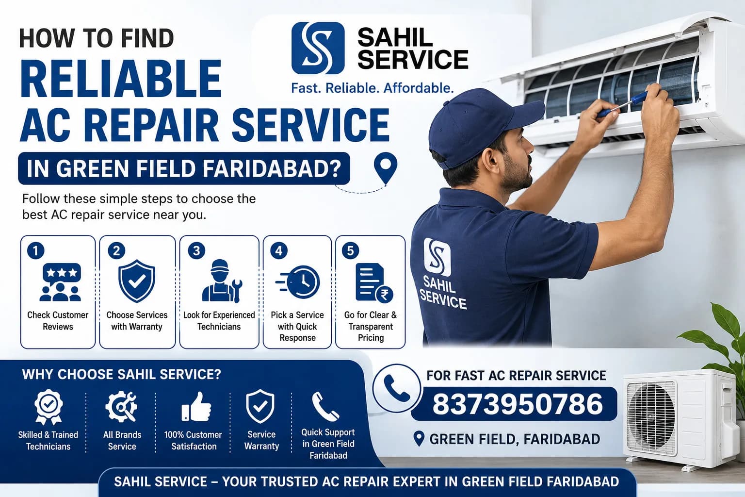 Best Ac Service in Green Field, Faridabad