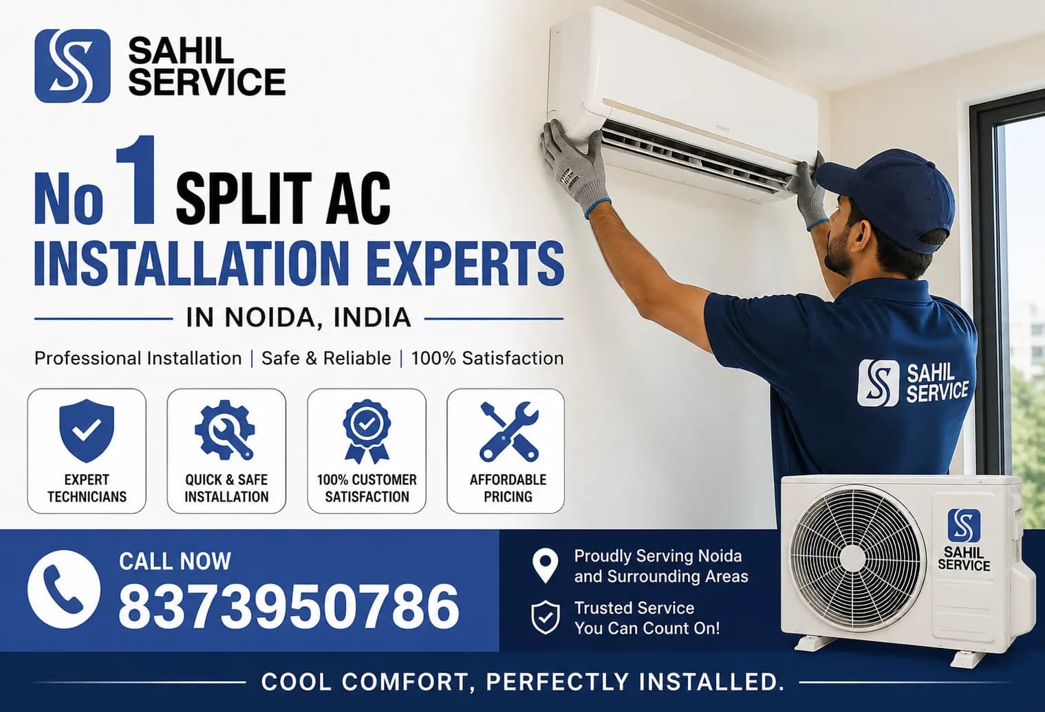 No 1 Split AC Installation experts in Noida, India | Sahil service