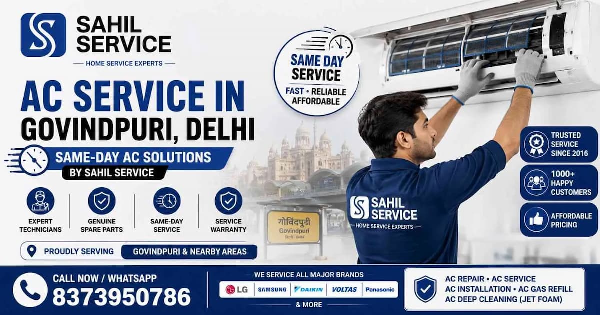 Get Same-Day AC Service in Govind Puri Delhi Today | Sahil Service