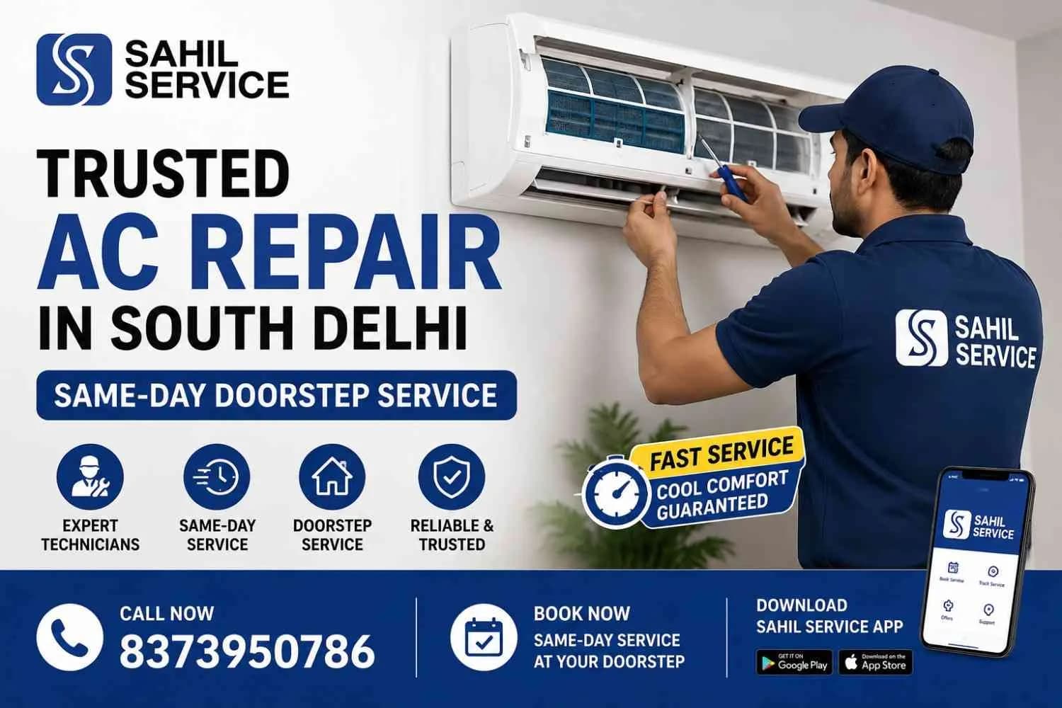 Trusted AC Repair in South Delhi | Same-Day Doorstep Service