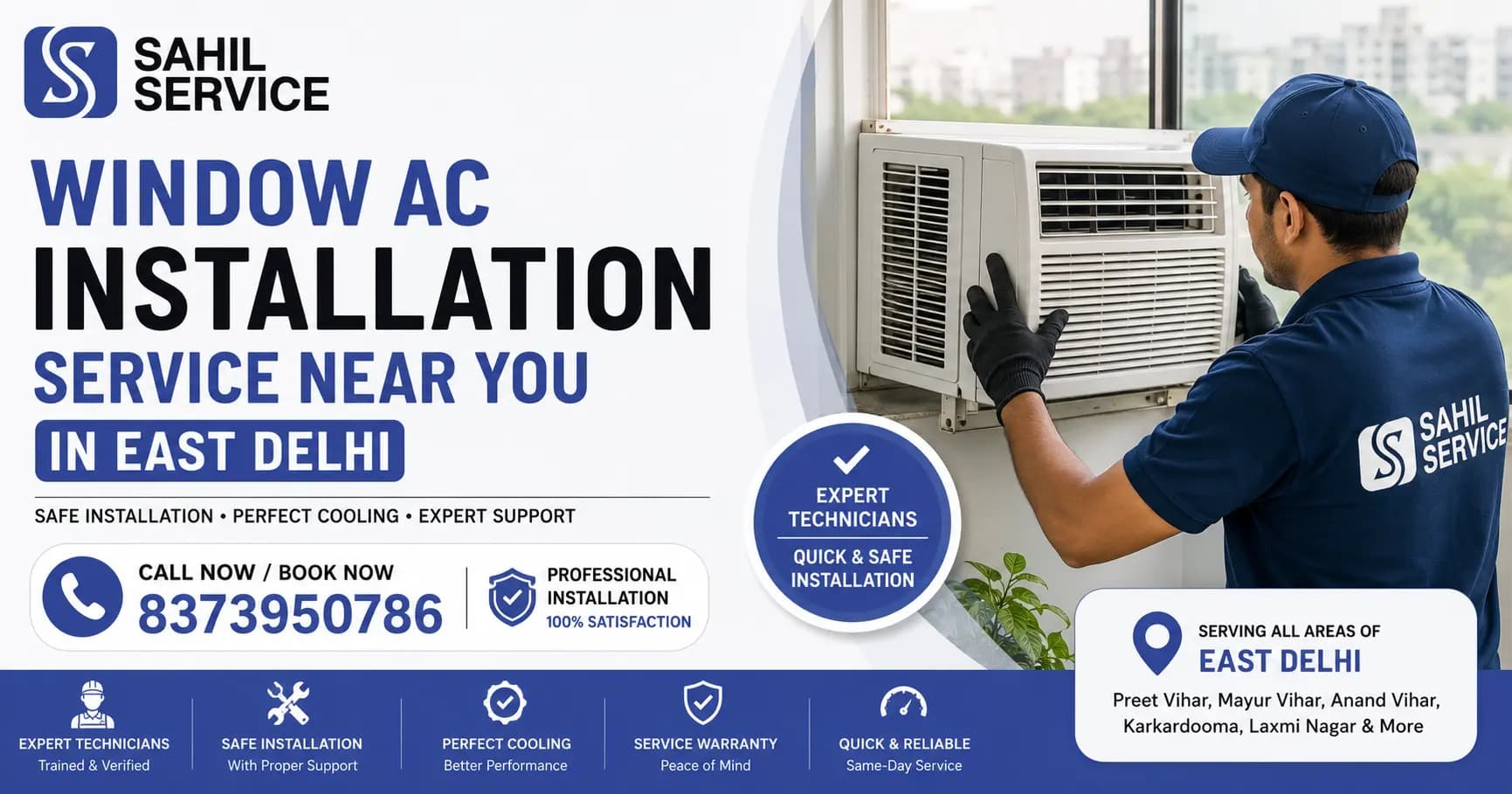 Window AC Installation Service Near You in East Delhi | Sahil Service