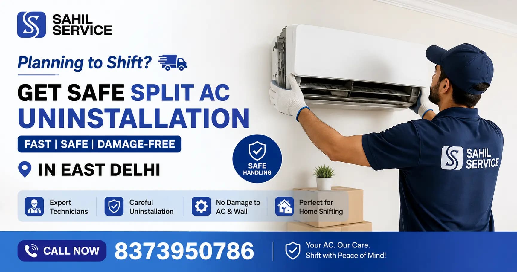 Planning to Shift? Get Safe Split AC Uninstallation in East Delhi