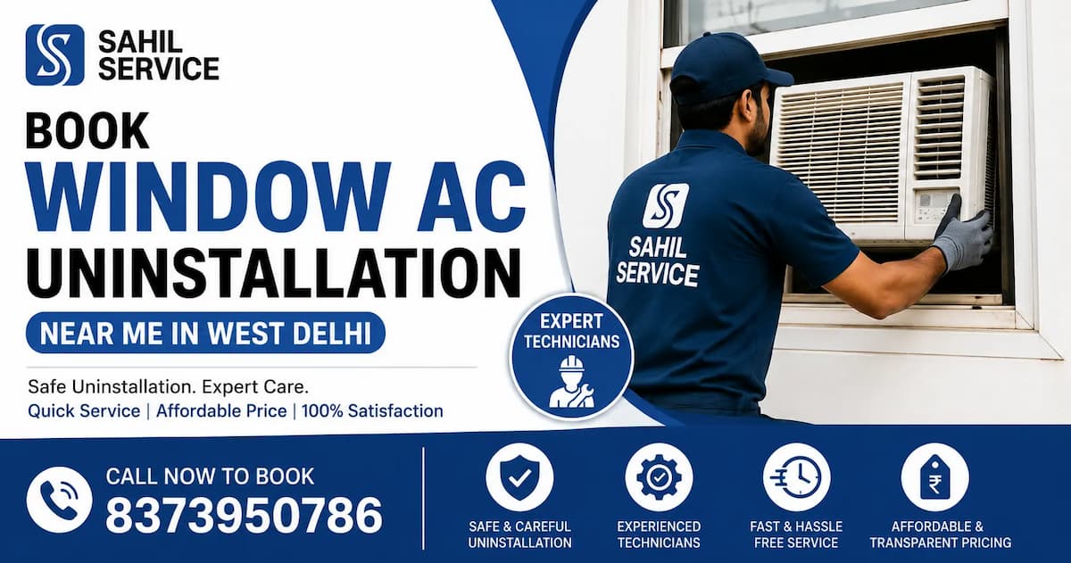 Book Window AC Uninstallation Near Me in West Delhi | Sahil Service