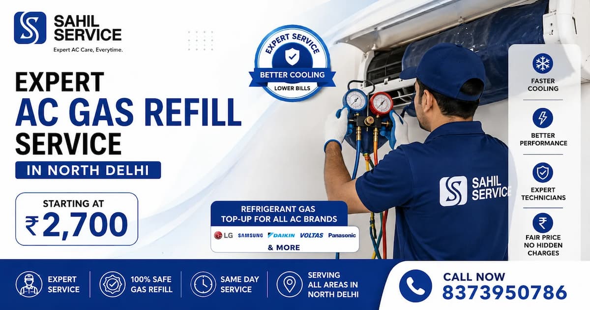 Expert AC Gas Refill Service in North Delhi – Starting at ₹2,700