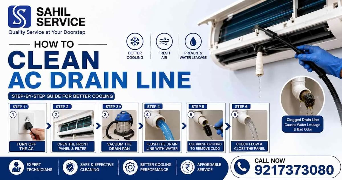 How to Clean AC Water Drainpipe? Sahil Service