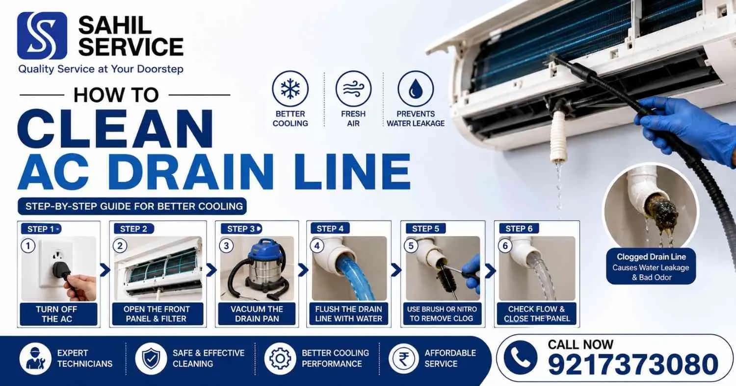 How to Clean AC Water Drainpipe? Sahil Service