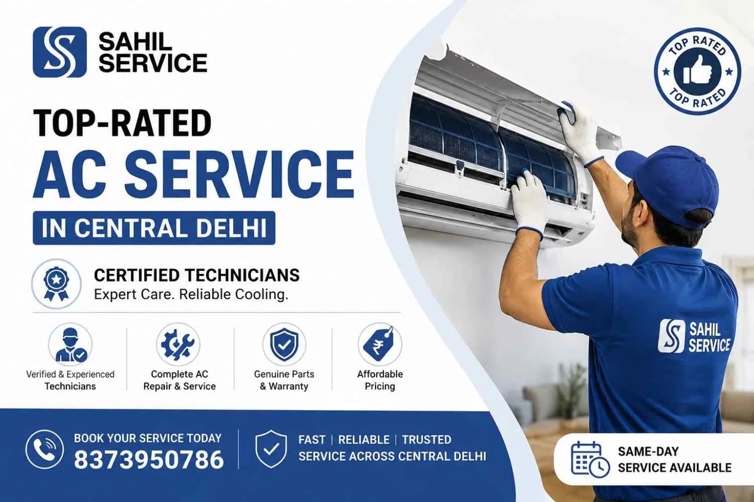 Top-Rated AC Service in Central Delhi | Certified Technicians
