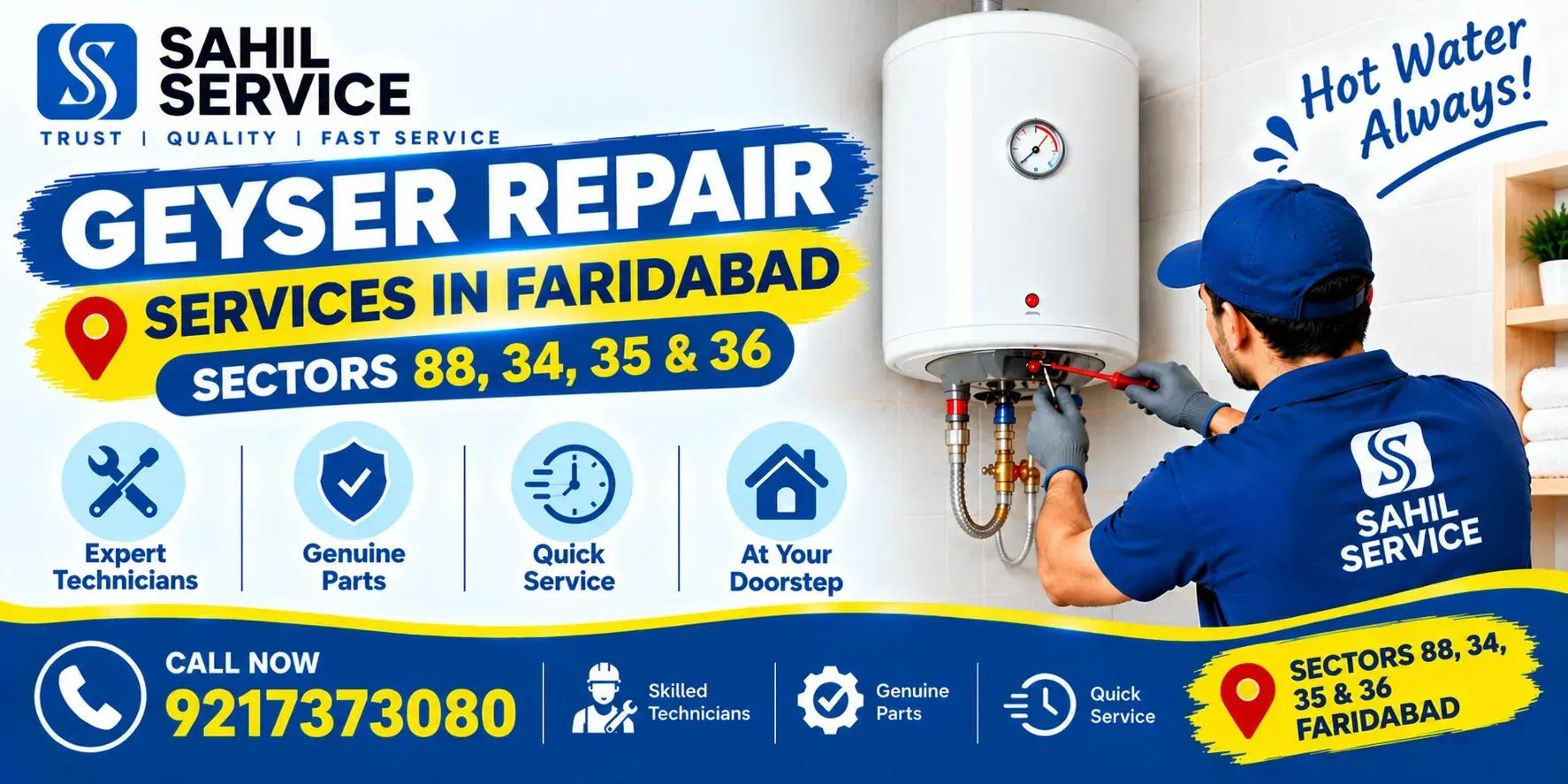Geyser Repair Services in Faridabad Sectors 88, 34, 35 & 36