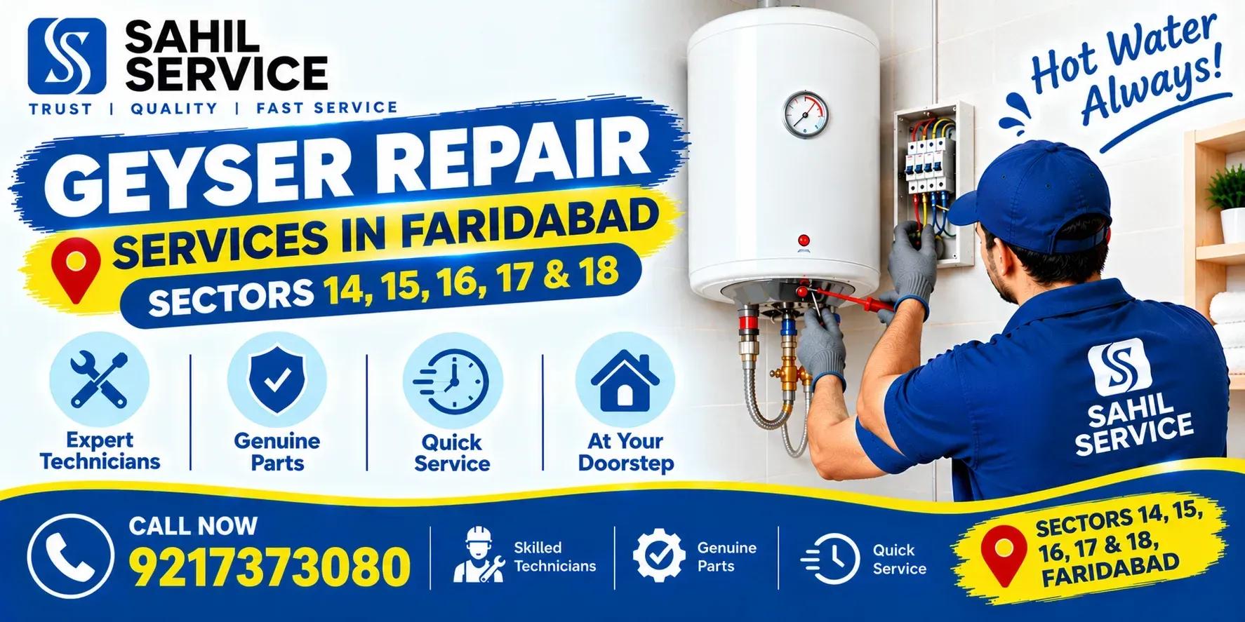 Geyser Repair Services in Faridabad Sectors 14, 15, 16, 17 & 18
